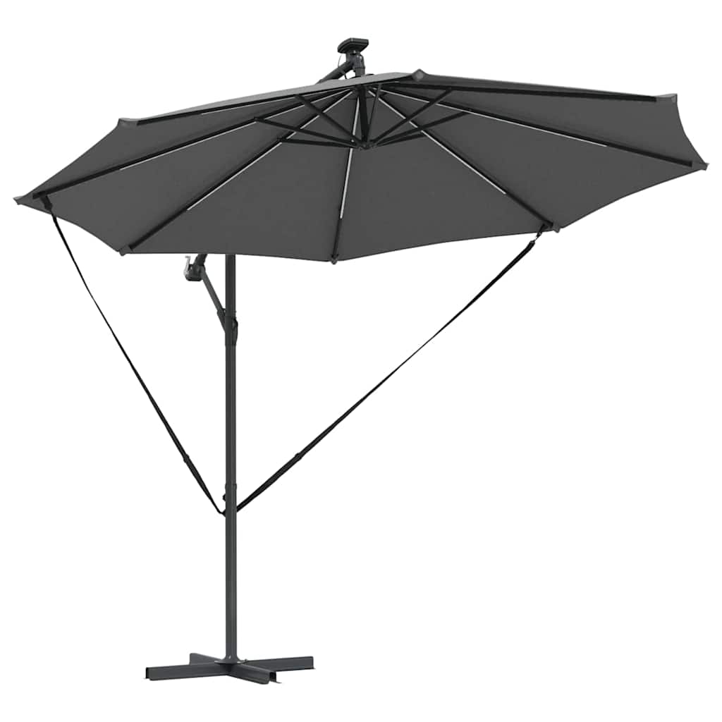 Sonnenschirm mit LED-Lichtleisten Anthrazit 294 x 294 x 248 cm