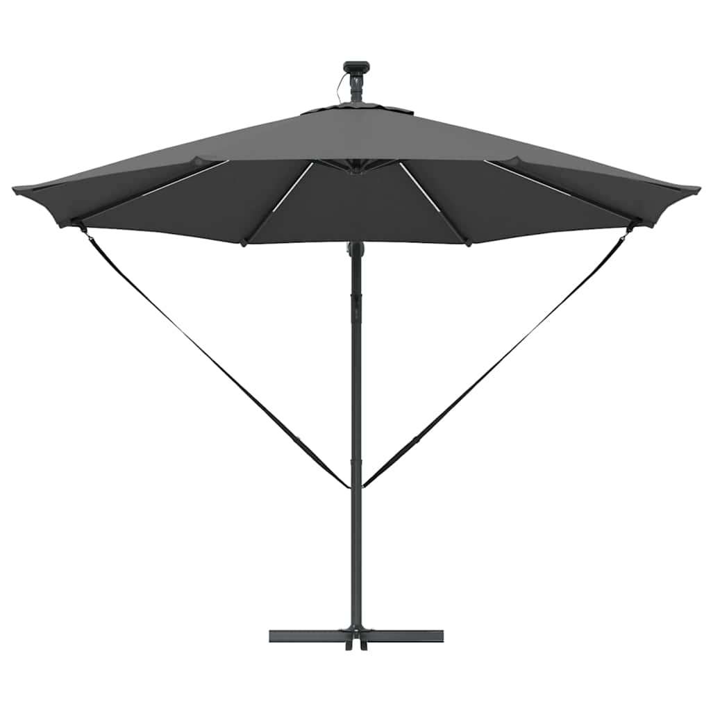 Sonnenschirm mit LED-Lichtleisten Anthrazit 294 x 294 x 248 cm