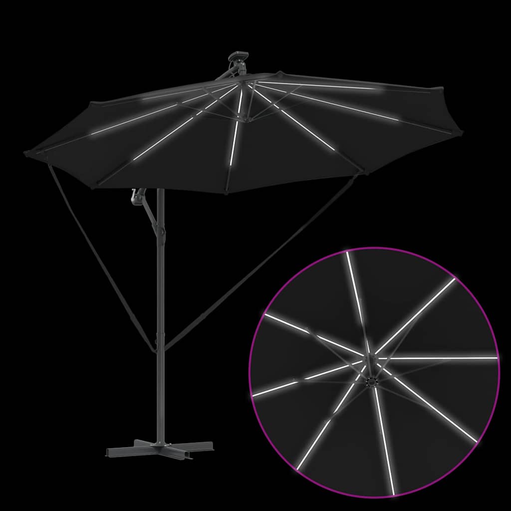 Sonnenschirm 294 x 294 x 248 cm Polyester und Aluminium Schwarz