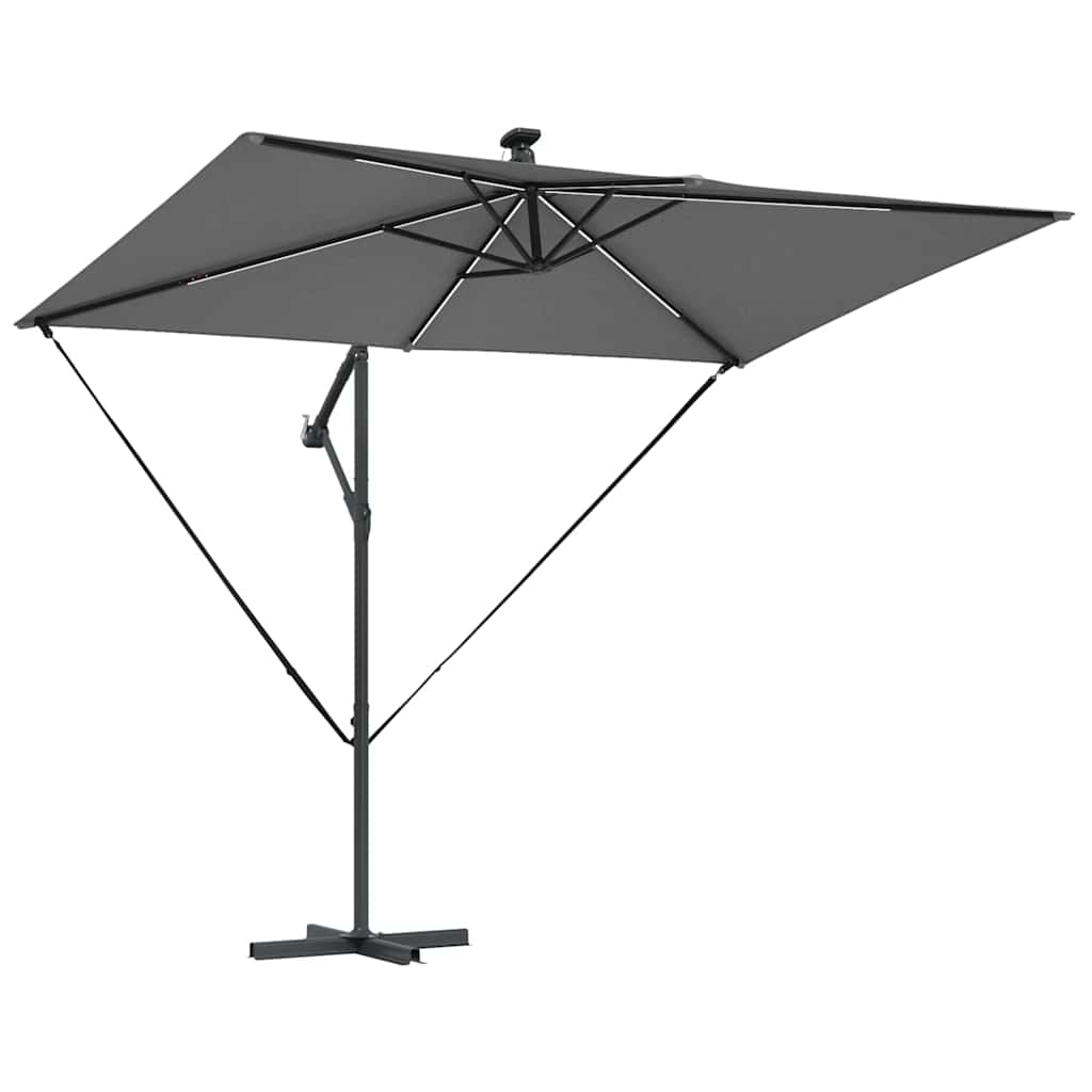 Sonnenschirm mit LED-Lichtleisten Anthrazit 294 x 200 x 270 cm