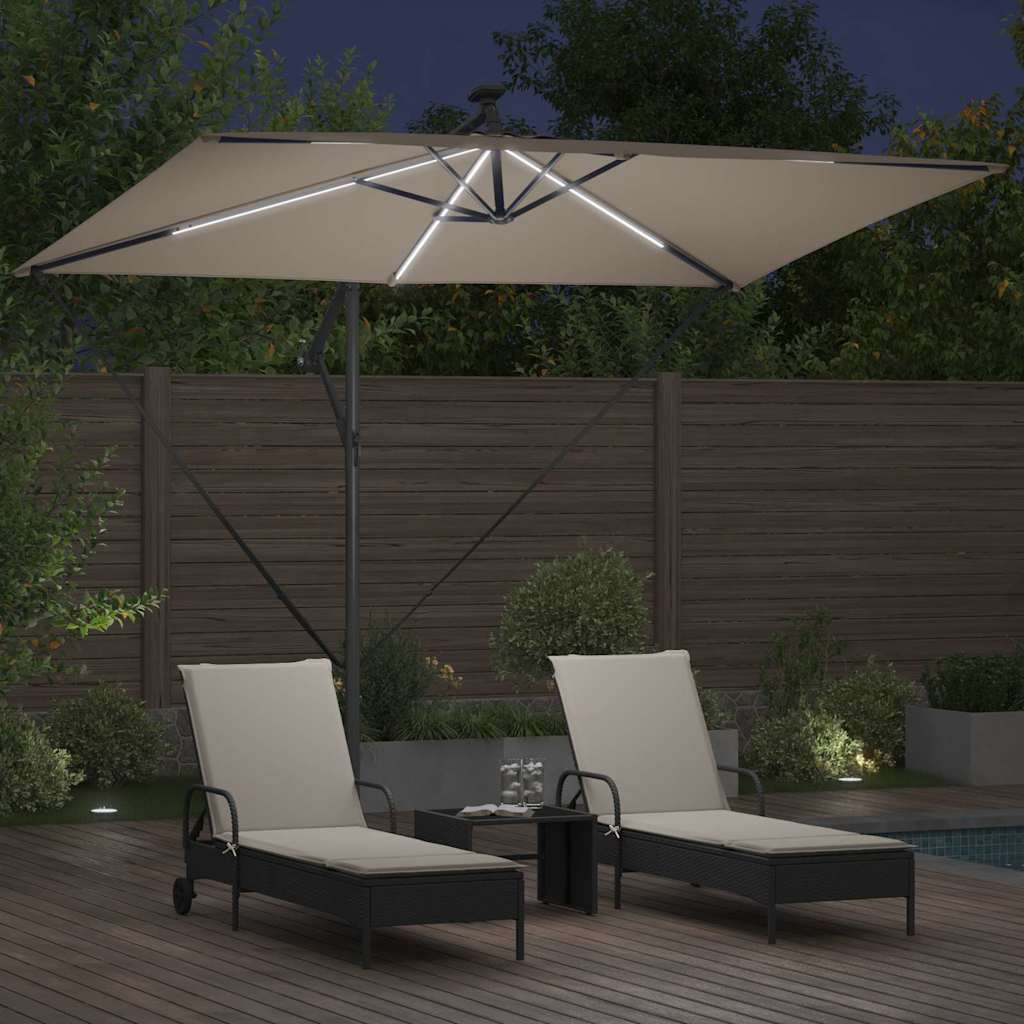 Sonnenschirm Taupe 294 x 200 x 270 cm Polyester und Aluminium