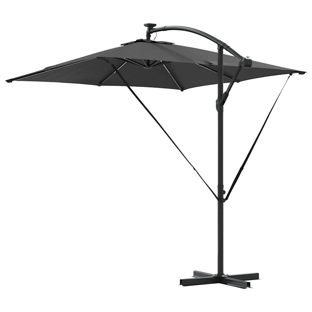 Sonnenschirm mit LED-Lichtleisten Anthrazit 249 x 249 x 250 cm