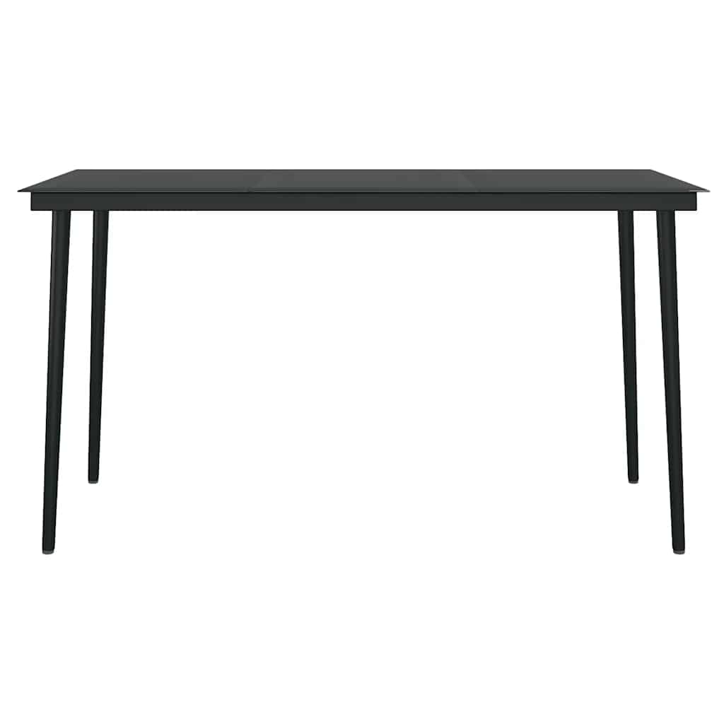 5-tlg. Garten-Essgruppe mit Kissen Schwarz Poly Rattan Glas
