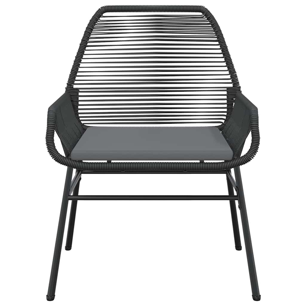 5-tlg. Garten-Essgruppe mit Kissen Schwarz Poly Rattan Glas
