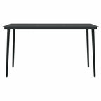 5-tlg. Garten-Essgruppe mit Kissen Schwarz Poly Rattan Glas