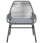 5-tlg. Garten-Essgruppe mit Kissen Grau Poly Rattan Glas