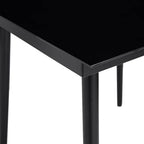 5-tlg. Garten-Essgruppe mit Kissen Schwarz Poly Rattan Glas