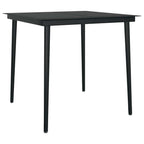 5-tlg. Garten-Essgruppe mit Kissen Schwarz Poly Rattan Glas