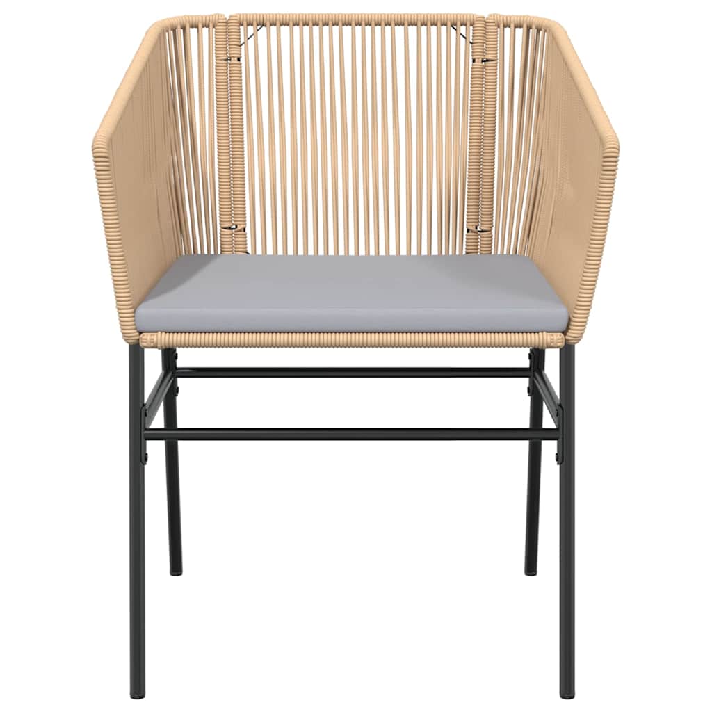 3-tlg. Garten-Essgruppe mit Kissen Braun Poly Rattan Glas