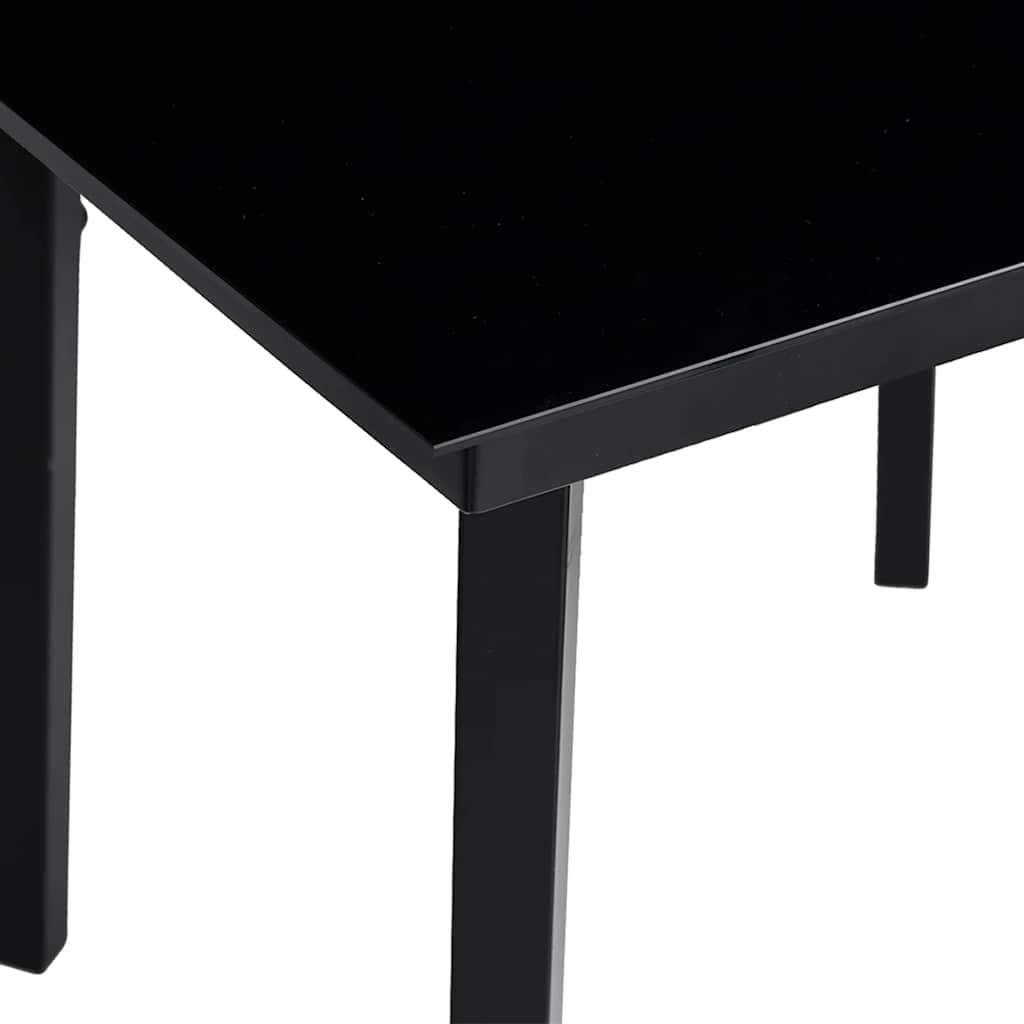 5-tlg. Garten-Essgruppe mit Kissen Schwarz Poly Rattan Glas