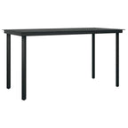 5-tlg. Garten-Essgruppe mit Kissen Schwarz Poly Rattan Glas