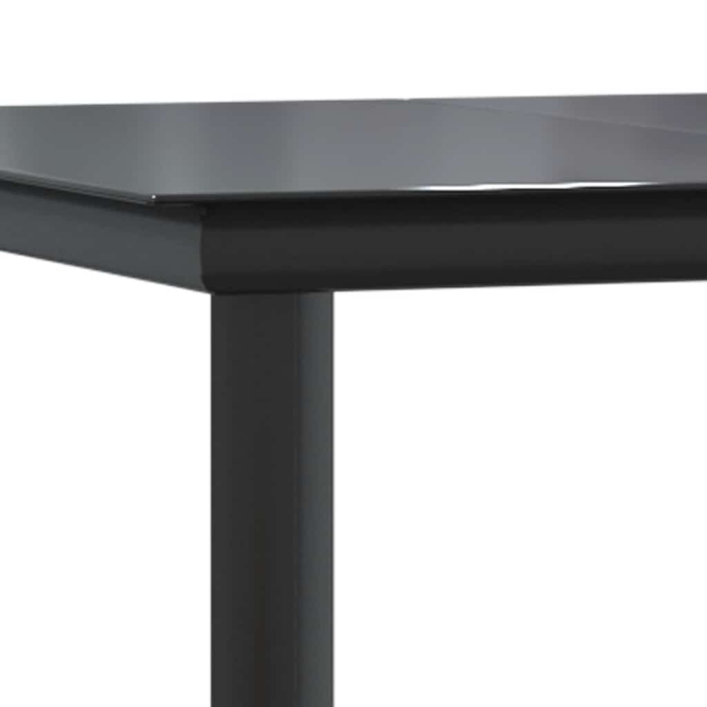 9-tlg. Garten-Essgruppe mit Kissen Schwarz Poly Rattan Glas
