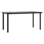 5-tlg. Garten-Essgruppe mit Kissen Braun Poly Rattan Glas