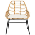 7-tlg. Garten-Essgruppe mit Kissen Braun Poly Rattan Glas