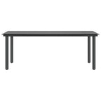 7-tlg. Garten-Essgruppe mit Kissen Schwarz Poly Rattan Glas