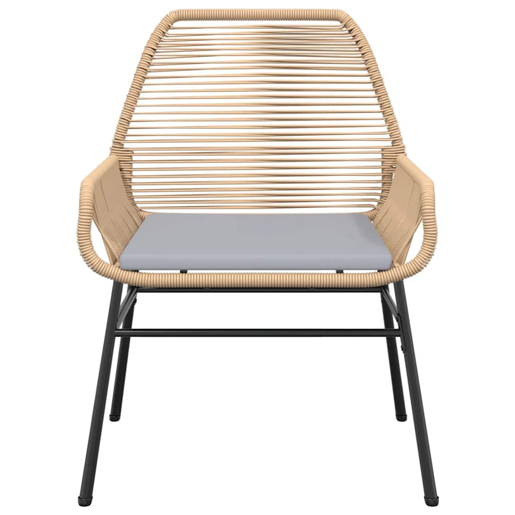 3-tlg. Garten-Essgruppe mit Kissen Braun Poly Rattan Glas