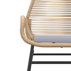 3-tlg. Garten-Essgruppe mit Kissen Braun Poly Rattan Glas