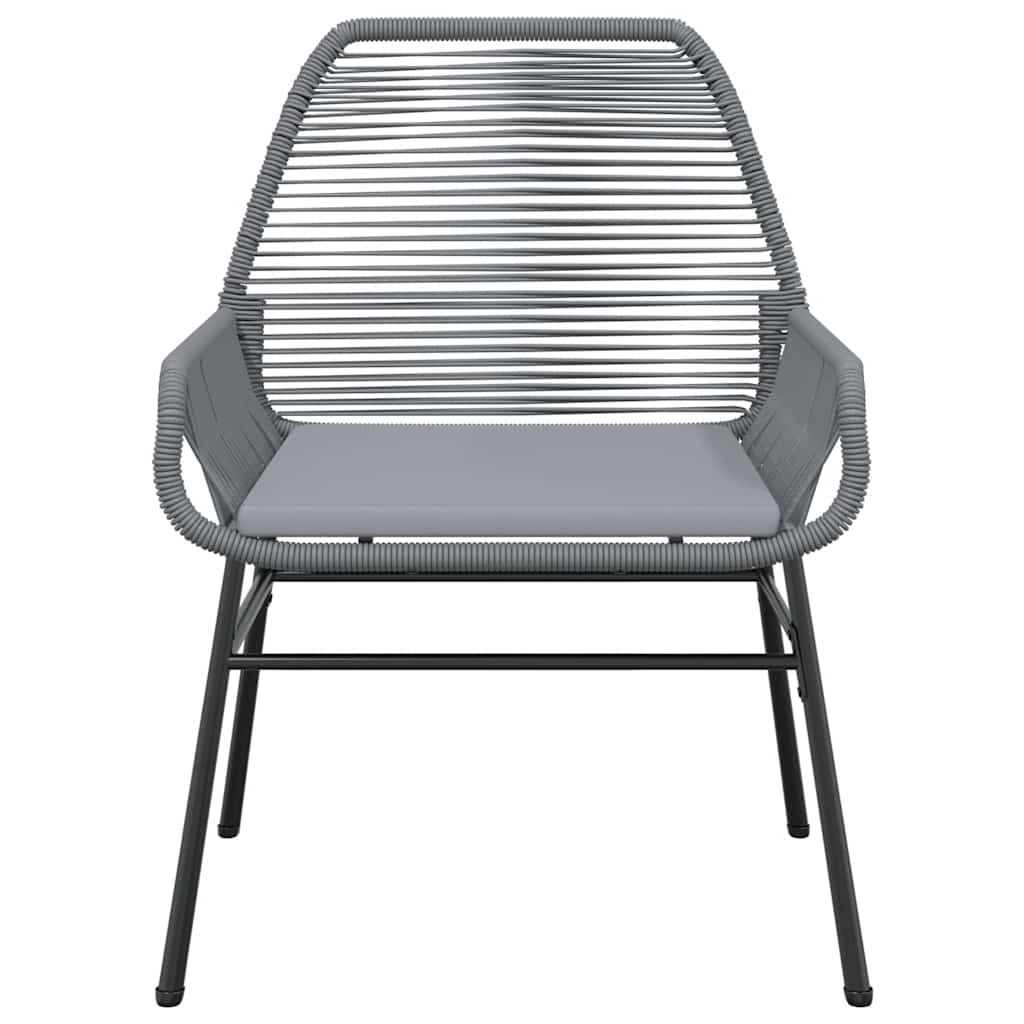 3-tlg. Garten-Essgruppe mit Kissen Grau Poly Rattan Glas