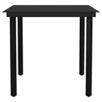 3-tlg. Garten-Essgruppe mit Kissen Grau Poly Rattan Glas