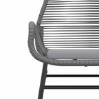 3-tlg. Garten-Essgruppe mit Kissen Grau Poly Rattan Glas