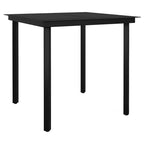5-tlg. Garten-Essgruppe mit Kissen Grau Poly Rattan Glas
