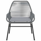 5-tlg. Garten-Essgruppe mit Kissen Grau Poly Rattan Glas