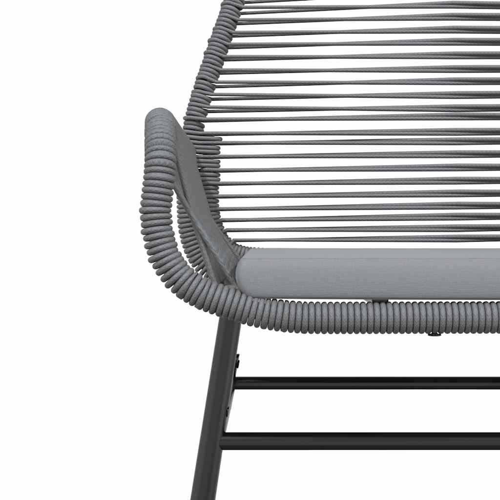 5-tlg. Garten-Essgruppe mit Kissen Grau Poly Rattan Glas