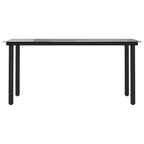 7-tlg. Garten-Essgruppe mit Kissen Grau Poly Rattan Glas
