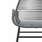 7-tlg. Garten-Essgruppe mit Kissen Grau Poly Rattan Glas