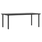 9-tlg. Garten-Essgruppe mit Kissen Grau Poly Rattan Glas