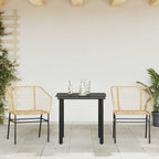 3-teiliges Garten-Esszimmer-Set Braunes Polyrattanglas