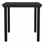 5-tlg. Garten-Essgruppe mit Kissen Schwarz Poly Rattan Glas