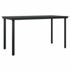 5-tlg. Garten-Essgruppe mit Kissen Schwarz Poly Rattan Glas