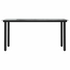7-tlg. Garten-Essgruppe mit Kissen Schwarz Poly Rattan Glas