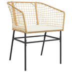 9-tlg. Garten-Essgruppe mit Kissen Braun Poly Rattan Glas