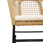 9-tlg. Garten-Essgruppe mit Kissen Braun Poly Rattan Glas