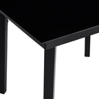 5-tlg. Garten-Essgruppe mit Kissen Schwarz Poly Rattan Glas