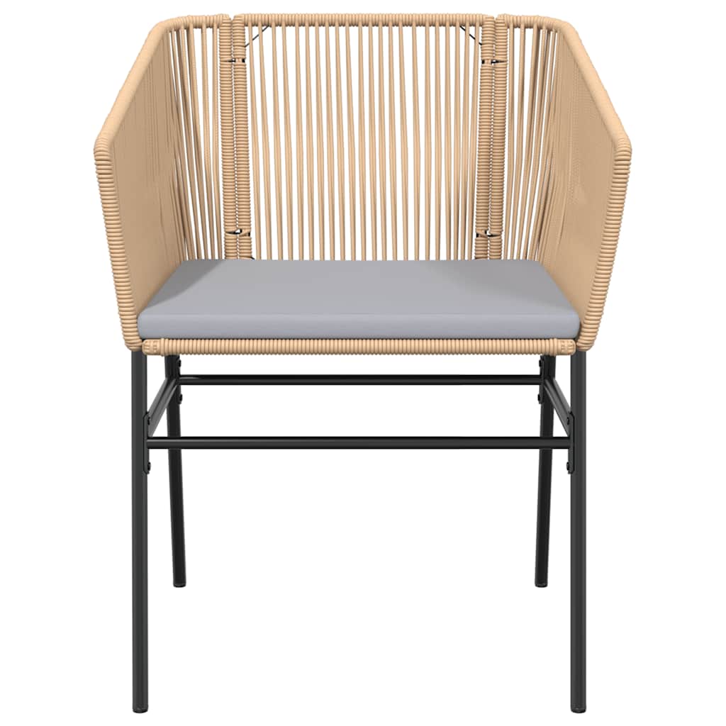 3-tlg. Garten-Essgruppe mit Kissen Braun Poly Rattan Glas