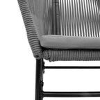 7-tlg. Garten-Essgruppe mit Kissen Grau Poly Rattan Glas