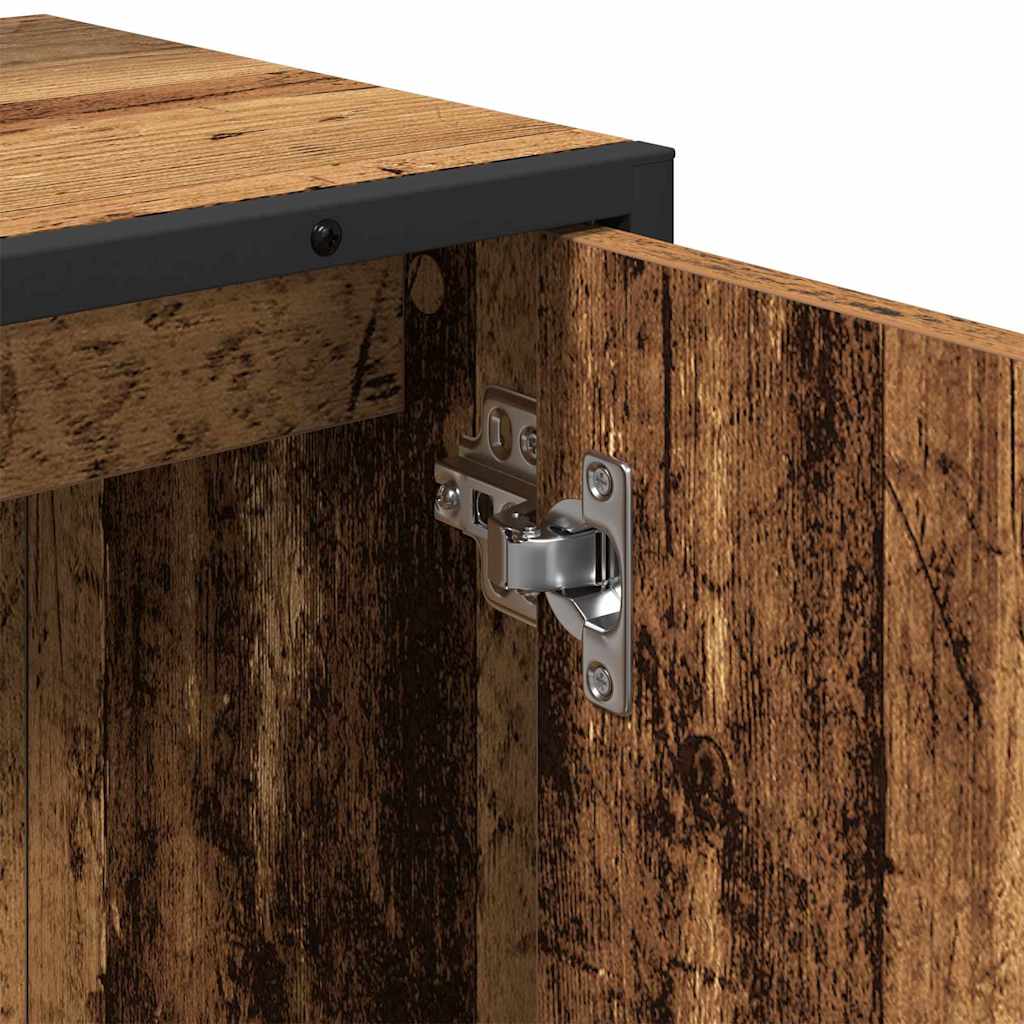 Badezimmermöbel-Set mit Regal mit Tür 2 pcs Braun Holzwerkstoff