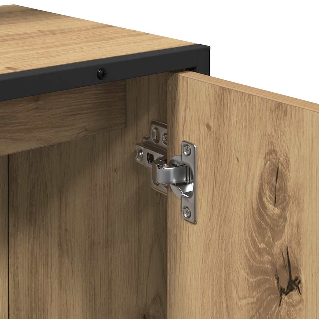 Badezimmermöbel-Set mit Regal mit Tür 2 pcs Braun Holzwerkstoff