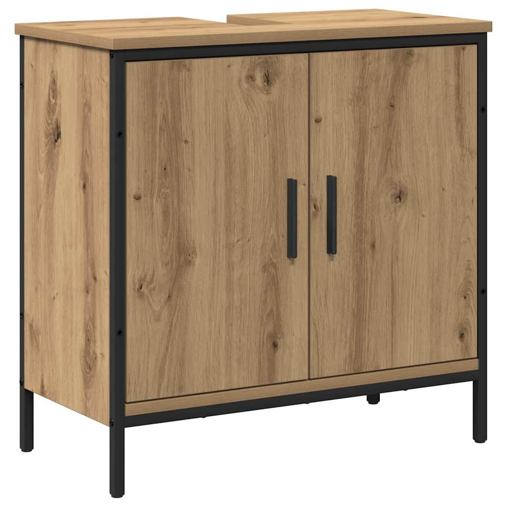 Badezimmermöbel-Set mit Regal mit Tür 2 pcs Braun Holzwerkstoff