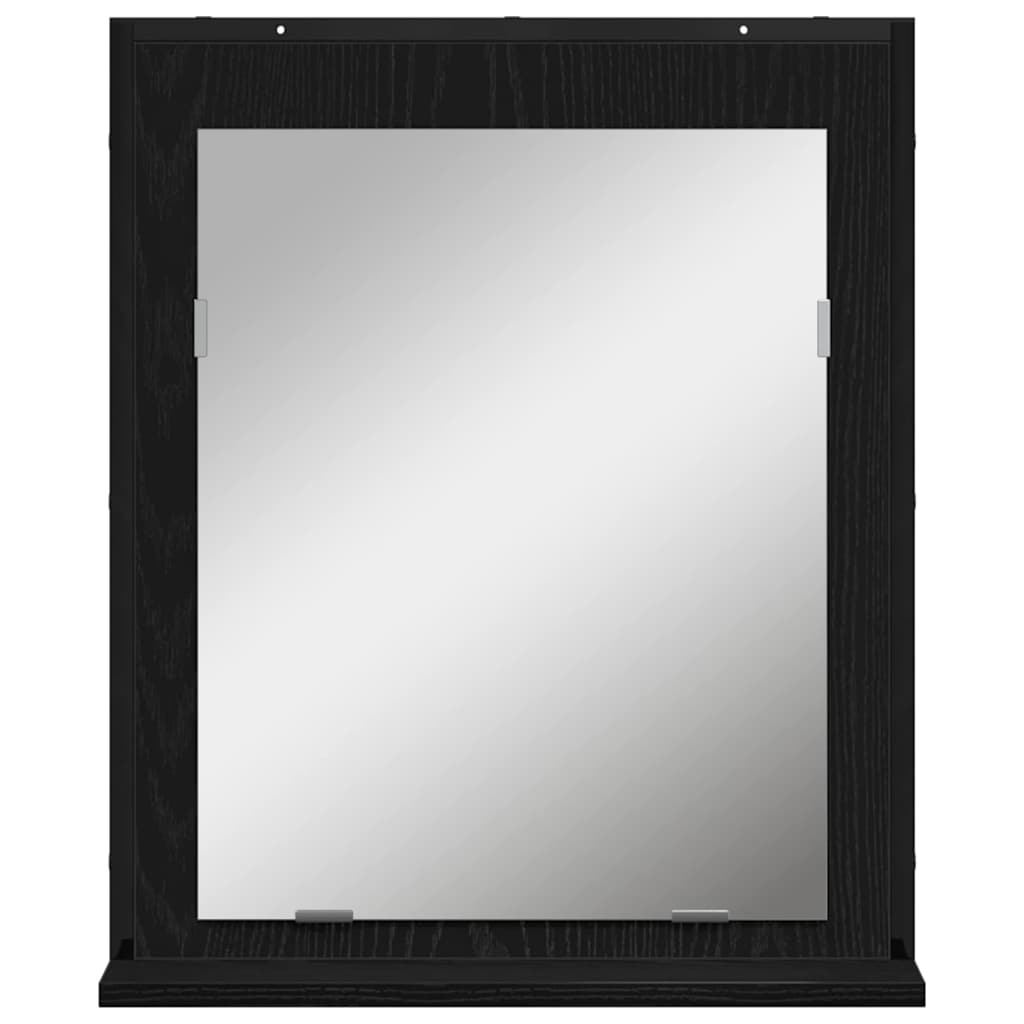 Badezimmermöbel-Set Wandmontiert 2 pcs Schwarz Holzwerkstoff