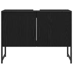 Badezimmermöbel-Set Wandmontiert 2 pcs Schwarz Holzwerkstoff