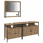 Badezimmermöbel-Set mit Regal mit Tür 3 pcs Braun Holzwerkstoff