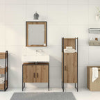 Badezimmermöbel-Set mit Regal mit Tür 3 pcs Braun Holzwerkstoff