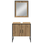 Badezimmermöbel-Set mit Regal mit Tür 3 pcs Braun Holzwerkstoff