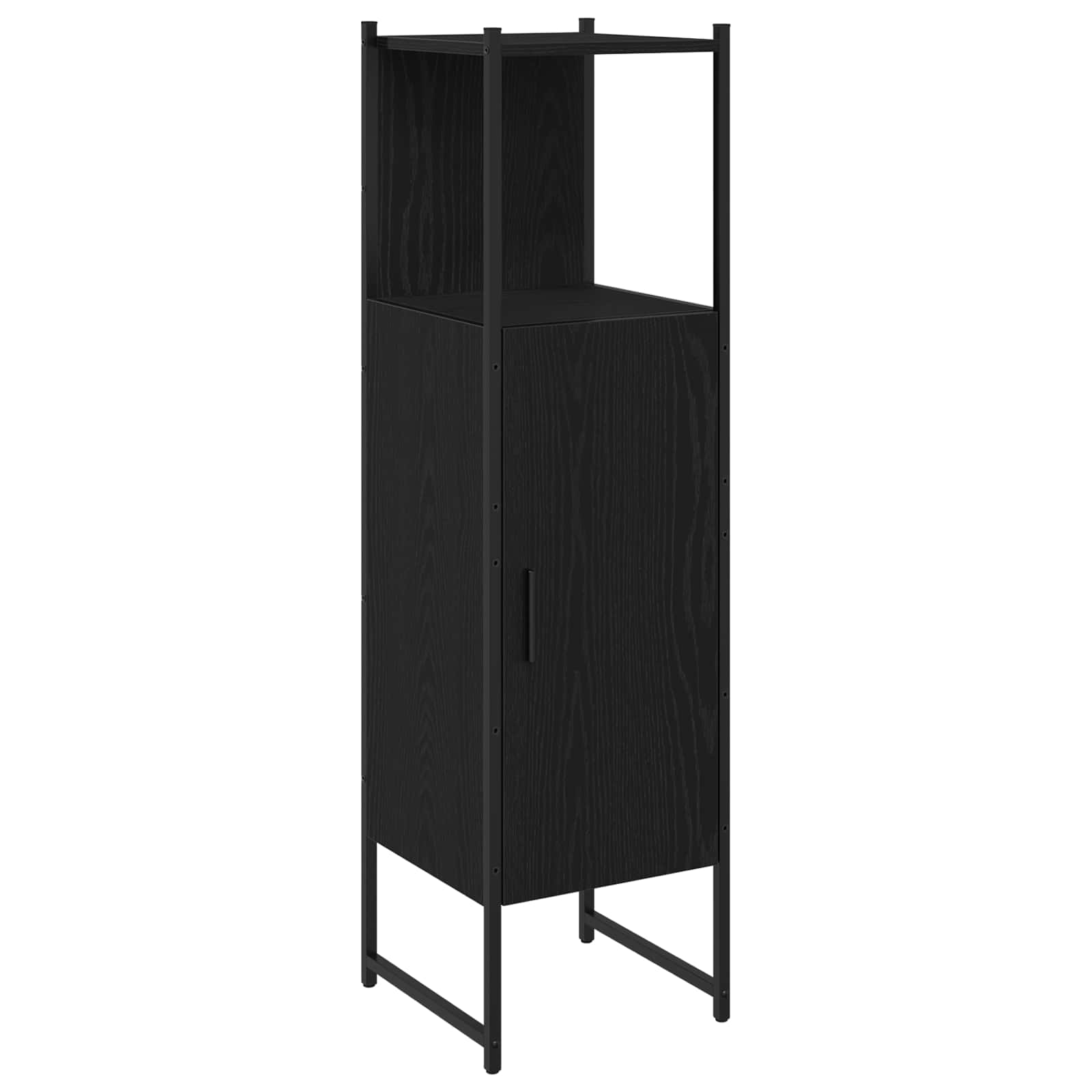 Badezimmermöbel-Set mit Regal 3 pcs Schwarz Holzwerkstoff