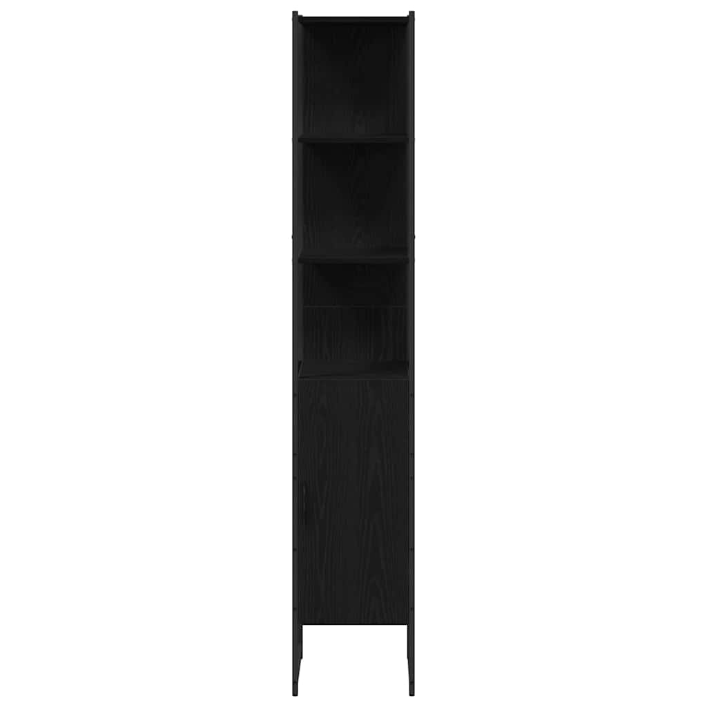 Badezimmermöbel-Set 3 pcs Schwarz Eichen-Optik Holzwerkstoff