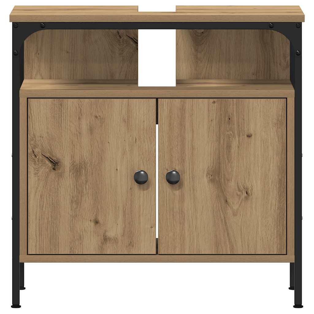 Badezimmermöbel-Set mit Regal 3 pcs Artisan-Eiche Holzwerkstoff